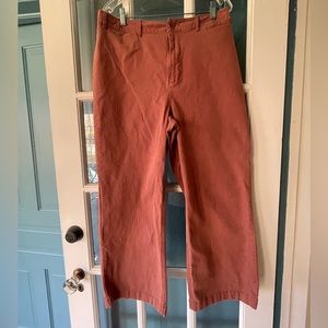 Old Navy Extra-High Waisted Cropped Wide-Legged Pants, Terra Cotta Color, 14